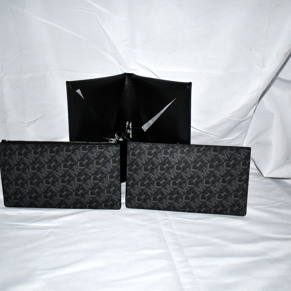 MICHAEL Kors LARGE Travel Leather Wallet in Black #32H3S8ED7T NWT Details: Leath - Picture 3 of 7